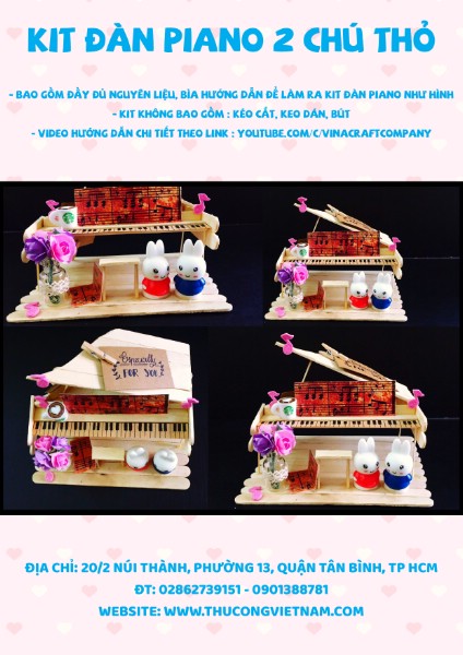 Kit đàn Piano 2 chú thỏ